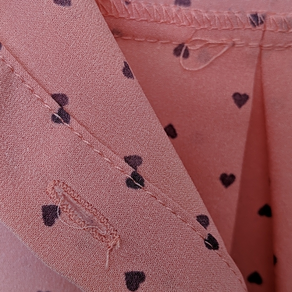 Peach heart polka dot button up - Picture 7 of 8